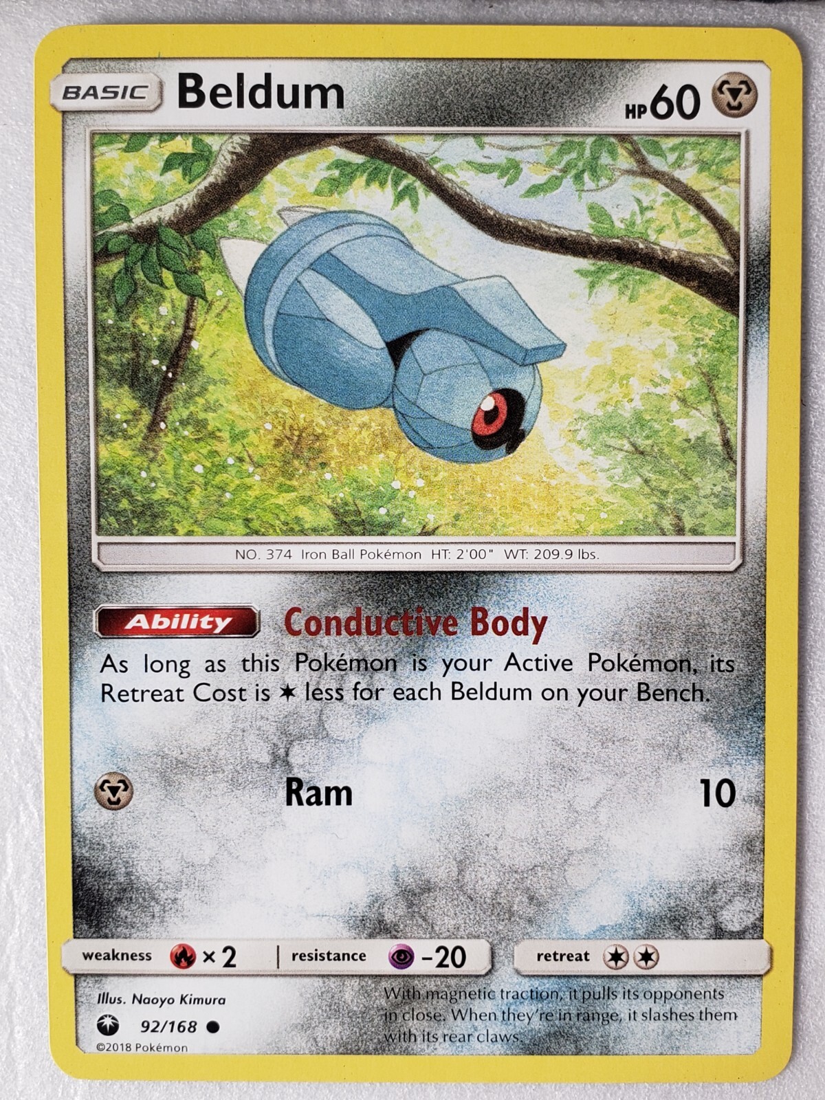 Beldum 92/168 LP Celestial Storm Pokemon Card $2 Combined Ship Naoyo Kimura Art