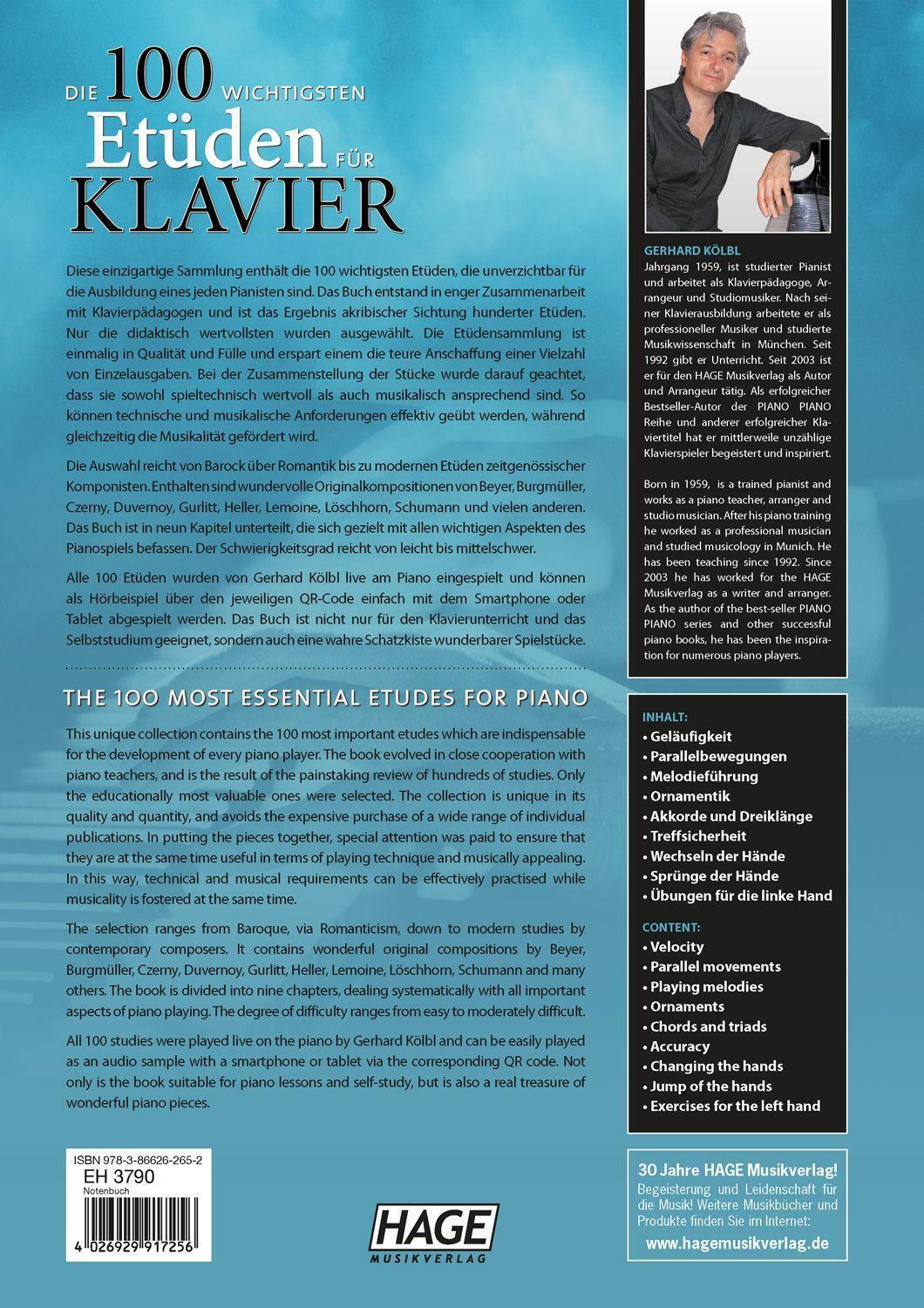 Thumbnail - Die 100 Wichtigsten Etüden Für Klavier + Qr-codes | Gerhard Kölbl |