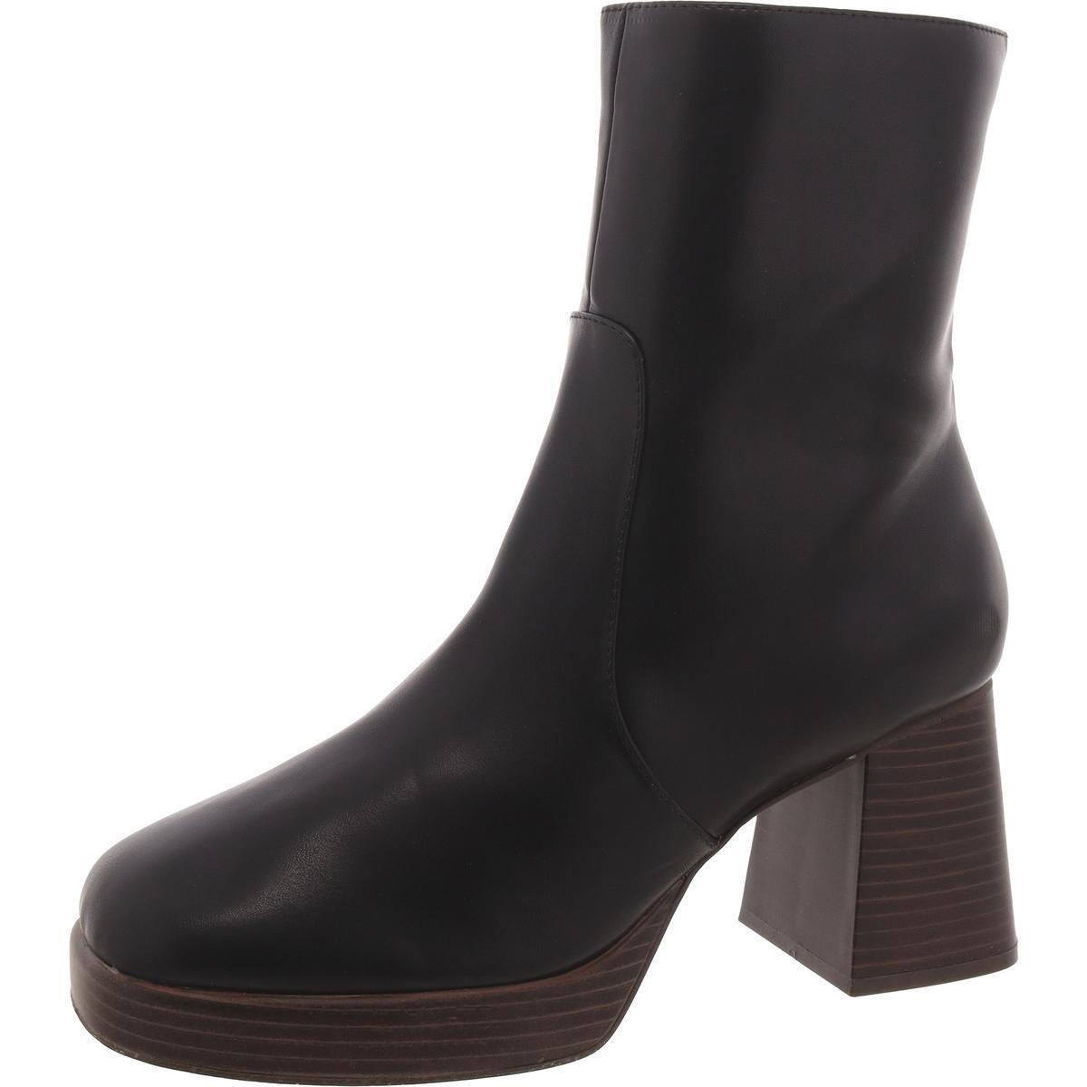 КД. Женские черные ботильоны из искусственной кожи на однотонной подошве 10 Medium (B,M) BHFO 2990