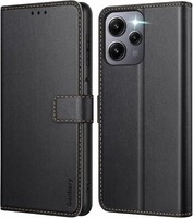 Xiaomi Redmi 12 4G Leder HandyhüLle Schwarz Mit Standfunktion