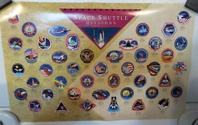 Space Shuttle Missions 17x11 Poster 1981-1991 Discovery Challenger Columbia
