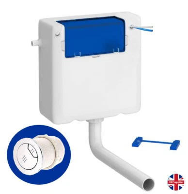 Pneumatic Dual Flush Concealed Slim Toilet Cistern Adjustable Front Top Access