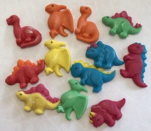 12 Dinosaures Mignon Comestible Sucre Glacage Anniversaire Garcons Filles Fete Gateau Toppers Ebay
