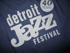 2019 40th DETROIT JAZZ FESTIVAL Blue T Shirt MED 65% Cotton 35% Polyester