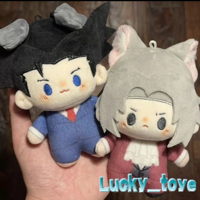 10cm Phoenix Wright Miles Edgeworth Plush Doll Keychain Toy