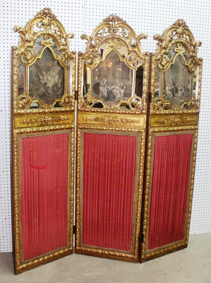 Antique 3 Panel French Louis XVI Hand Carve Gold Room Deviding Screen Circa 1860 | eBay Antique 3 Panel French Louis XVI Hand Carve Gold Room Deviding Screen Circa 1860 | eBay