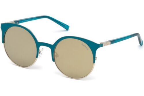 Guess Factory New GF6154/S 92F Blue Faded/Brown Gradient Sunglasses Guess Factory Brown Gradient Cat Eye Unisex Sunglasses  main image 4
