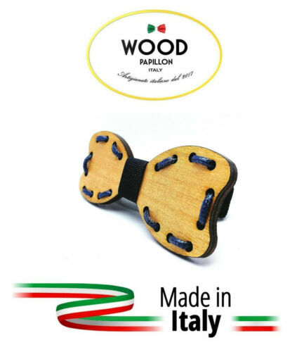 Cyriacus Papillon Legno Uomo Fazzoletto Set Papillon da Matrimonio Business Festa Lavoro Argentato