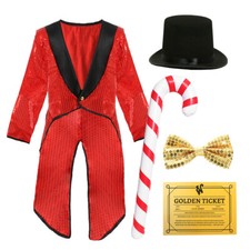 ADULTS WILLY WONKA COSTUME SCHOOL WORLD BOOK DAY COAT FANCY DRESS CANDY TEACHER