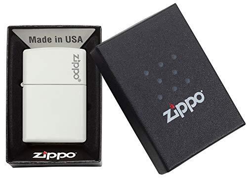 Zippo Z-00214ZL Lighter, Durable White Matte Finish, Color Image, Classic Win...