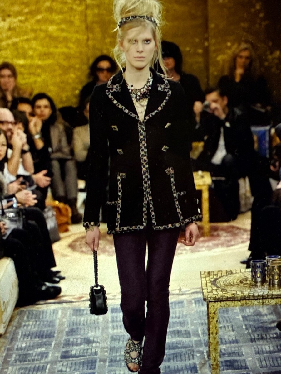 Chanel VINTAGE 11A PARIS-BYZANCE NEW TAGS BLACK CONFETTI GRIPOIX