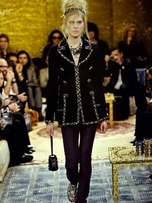 Chanel VINTAGE 11A PARIS-BYZANCE NEW TAGS BLACK CONFETTI GRIPOIX