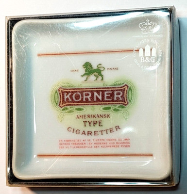 Amerikansk Type Zigaretten KORNER Aschenbecher Dänemark Bing & Gröndahl 1988