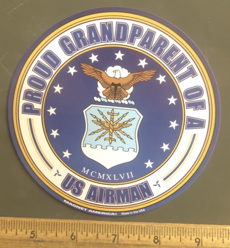 Proud Grandparent of a US Airman Circle Magnet - Picture 2 of 4