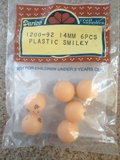 NEW Lot of 17 6-Packs Darice SMILEY Bead Small 14mm Plastic 1200-92