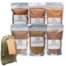 Organic Indian Spices 6 Pack: Curry, Tikka, Tandoori, Chaat, Chai & Garam Masala