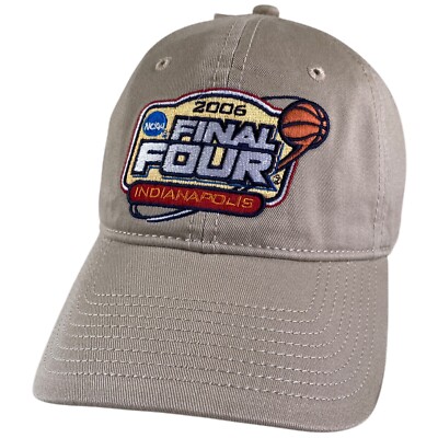 Final Four 2006 Indianapolis Hat Mens 1 Size Kakhi Strapback Cap NCAA SAMPLE TAG