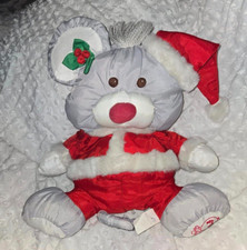 Vintage 1988 80'S Fisher Price Puffalump Christmas Mouse Santa Claus