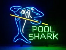 New Pool Shark Billiards Neon Light Sign 20" Wall Decor Man Cave Bar Beer