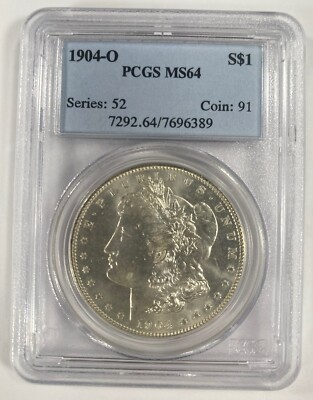 1904-O 1$ Silber Morgan Dollar Bewertet Von PCGS Als MS-64! Wunderschöne Münze