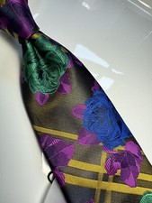 NWT IMANI UOMO MULTI COLOR FLORAL STYLE PRINT SILK TOUCH NECK TIE  HANKY