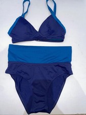 La Redoute Navy Blue High Waist Full Cup Bikini Size 6 Supportive