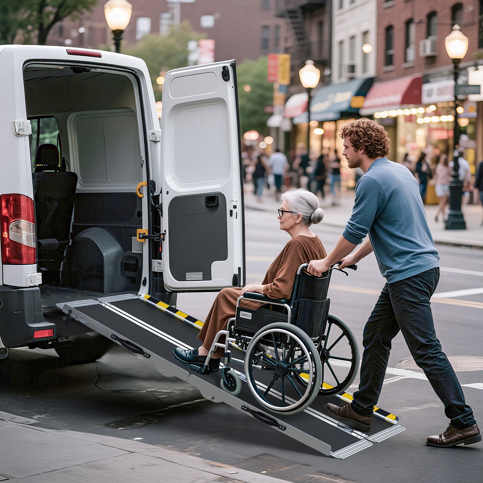 2/4/6 FT Folding Aluminum Wheelchair Ramp Mobility Ramp 600lbs Non-Slip Portable