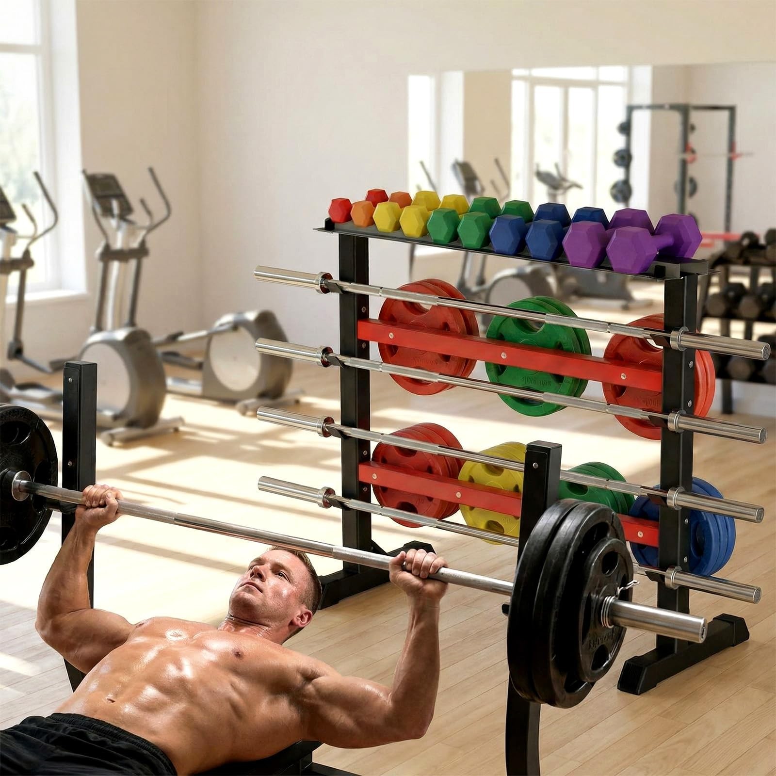 Supporto per manubri pesi per sollevamento pesi per sollevamento pesi fitness foto 6