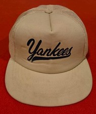 Vintage New York Yankees Trucker Hat Mesh MLB Baseball Navy One Size Snapback