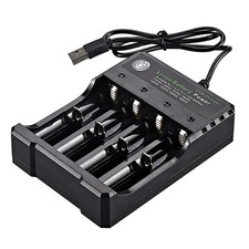 New 4 Slots USB Battery Charger For Rechargeable Lithium Li-ion Batteries 3.7V
