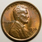 1936 D Lincoln Wheat Cent Penny AU - BU  Actual Coin Pictured