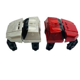 2 Knex Roller Coaster Cars Silver Red - K'nex Micro Parts