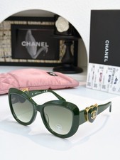 Chanel Vintage Oval Cat-Eye Sunglasses, Model: OCH6517, Size: 55 18-142