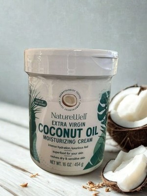 Nature Well Extra Virgin Coconut Oil Moisturizing Cream 16 ounces - NIP