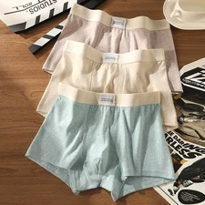 Men Underwear Cotton Boxer Shorts Mid Waist Soft Jacquard Fabric Sleepwear