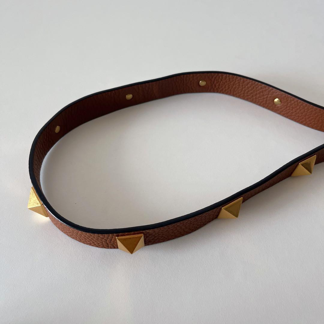 Valentino Garavani Rockstud Straw Tote 2Way Shoulder Bag Natural Brown thumbnail 18