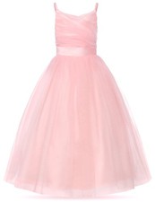 Flower Girl Spaghetti Strap Dress A-Line Ball Gown Tulle Variety Sizes And