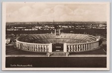 Berlin Reichssportfeld Olympic Stadium RPPC Nazi Germany 1940
