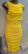 Alice + Olivia By Stacey Bendet XS Ruched Bodycon Sleeveless Dress In Yellow...