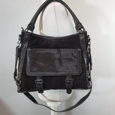 Borsa a tracolla CLARKS pelle nera scamosciata pelle di cavallo morbida fibbie multiuso