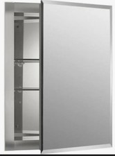 Kohler K-CB-CLR1620FS 16"x20" Frameless Mirrored Medicine Cabinet - Silver Alumi