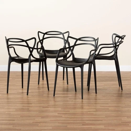 4X Masters Style Bar Cafe Patio Garden Kitchen Restaurant Dining Chairs in BLACK - Picture 7 of 12