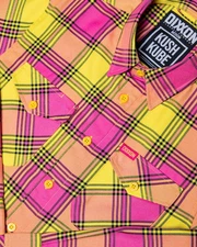 NEW Dixxon Kush Kube  Flannel Men’s Size Large BNIB Sold Out Pink Yellow