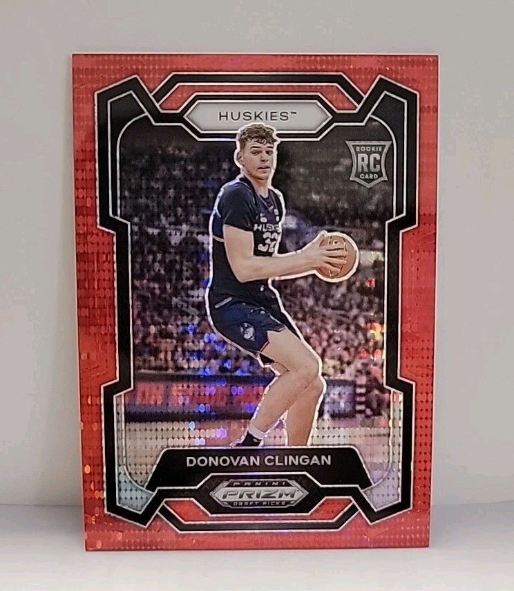 2024 Prizm Draft Picks Donovan Clingan RC #95 Red Pulsar Rookie #'d 072/299 O1