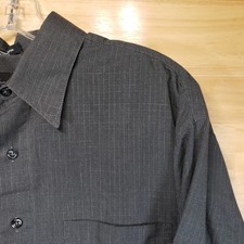 Arrow Wrinkle-Free Men  s Shirt L 16-16.5 Gray Long Sleeve Button-Up
