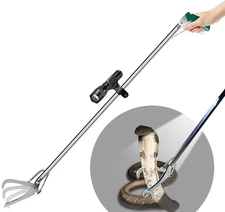 IC ICLOVER 47" Professional Snake Tongs, with Flashlight for Night Use, Heavy...