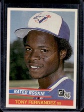 1984 Donruss Tony Fernandez RC Rated #32 Blue Jays Rookie