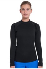NWT 75 WOMEN'S THERMAL PULLOVER TOP BLACK Sz S UPF 50 