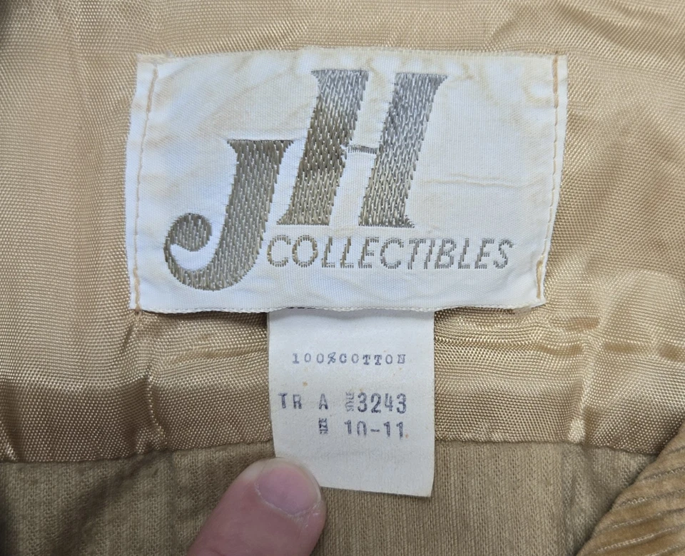 JH Collectibles VTG Tan Corduroy Button Jacket Women's Sz 10 Bomber  80s Classic - Image 2 of 4