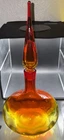 READ Blenko Tangerine Amberina Glass Decanter MCM 14 1/2" with stopper